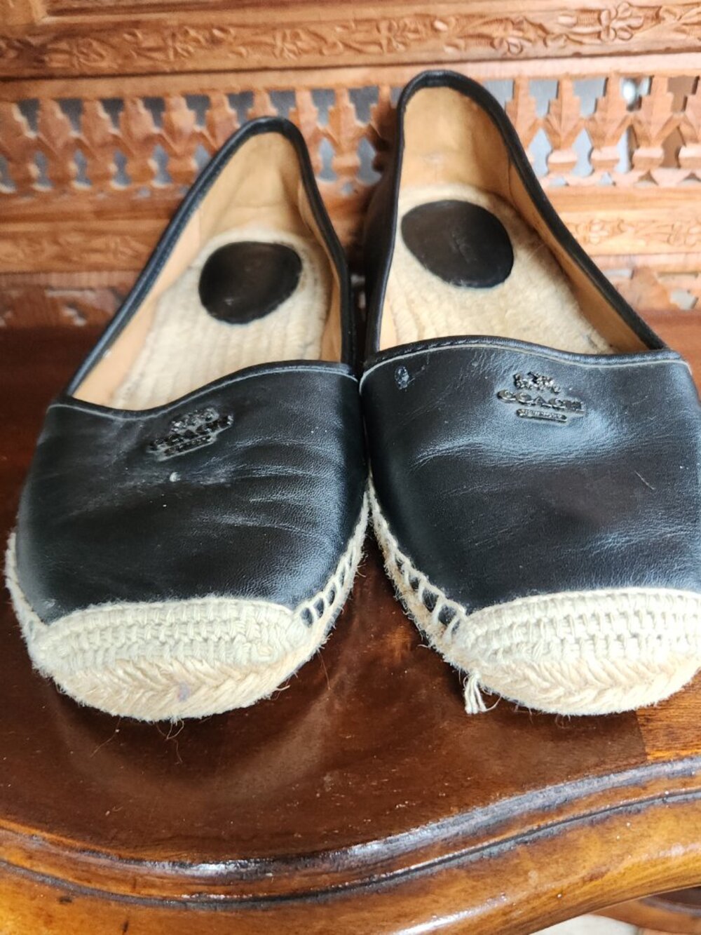Coach Rhodelle Espadrille Flats in Black (Lambskin) - Picture 3 of 7